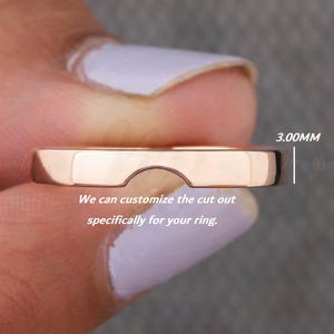 Solid Rose Gold Cigar Wedding Band Ring, Unique 3mm Wide Cut Out Design, Perfect for a Wedding band or Nesting Ring, Luxurious Gift for Her!