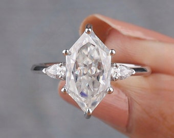 Dutch Marquise Solitaire Stone Engagement Ring Moissanite