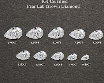 IGI Certified 1.00CT To 5.00CT Each Loose Diamond/ Pear Cut Lab Grown Diamond For Engagement Ring, Eco Friendly Diamond For Jewelry Making