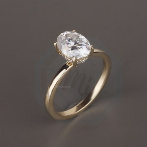 Oval moissanite engagement ring 14K gold unique engagement ring vintage Engagement Ring wedding Bridal ring Promise Valentine gift for her