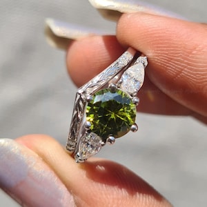 Nature Inspired Leaf Moissanite Curved Wedding Band Solid Gold Wedding Ring Moissanite Stacking Matching Rings Personalized Gift For Her