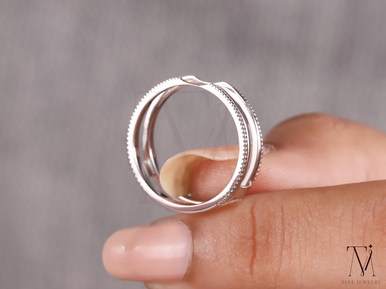 Women Simple Wedding Ring for Round Solitaire
Gifts for her
Solid Gold Ring Enhancer Band
Vintage Milgrain Art Deco Bridal Matching Guard Ring
Plain Gold Stacking Promise Anniversary Band for Her