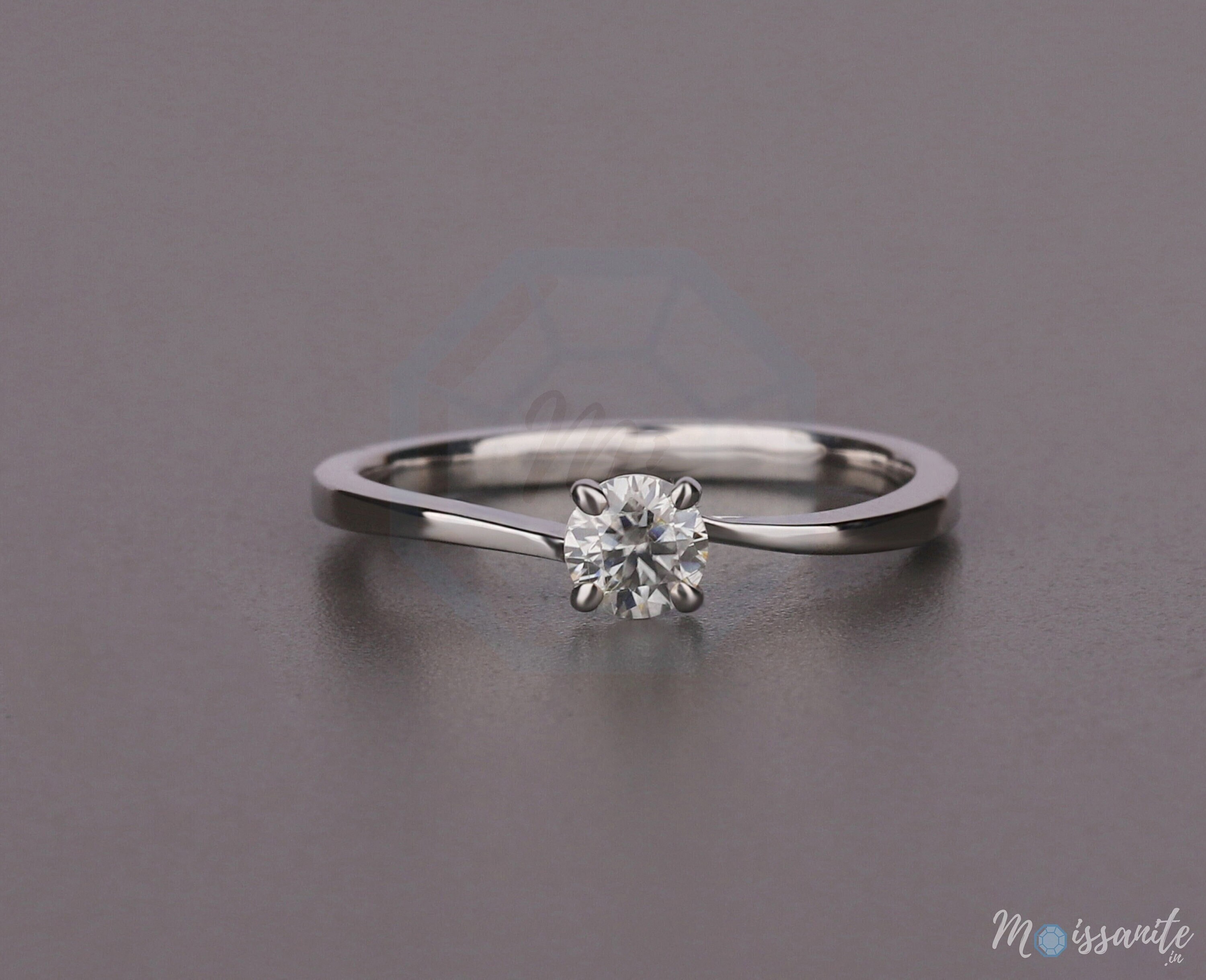 4 Prong Bypass Moissanite Engagement Ring 14k Gold Bridal Etsy