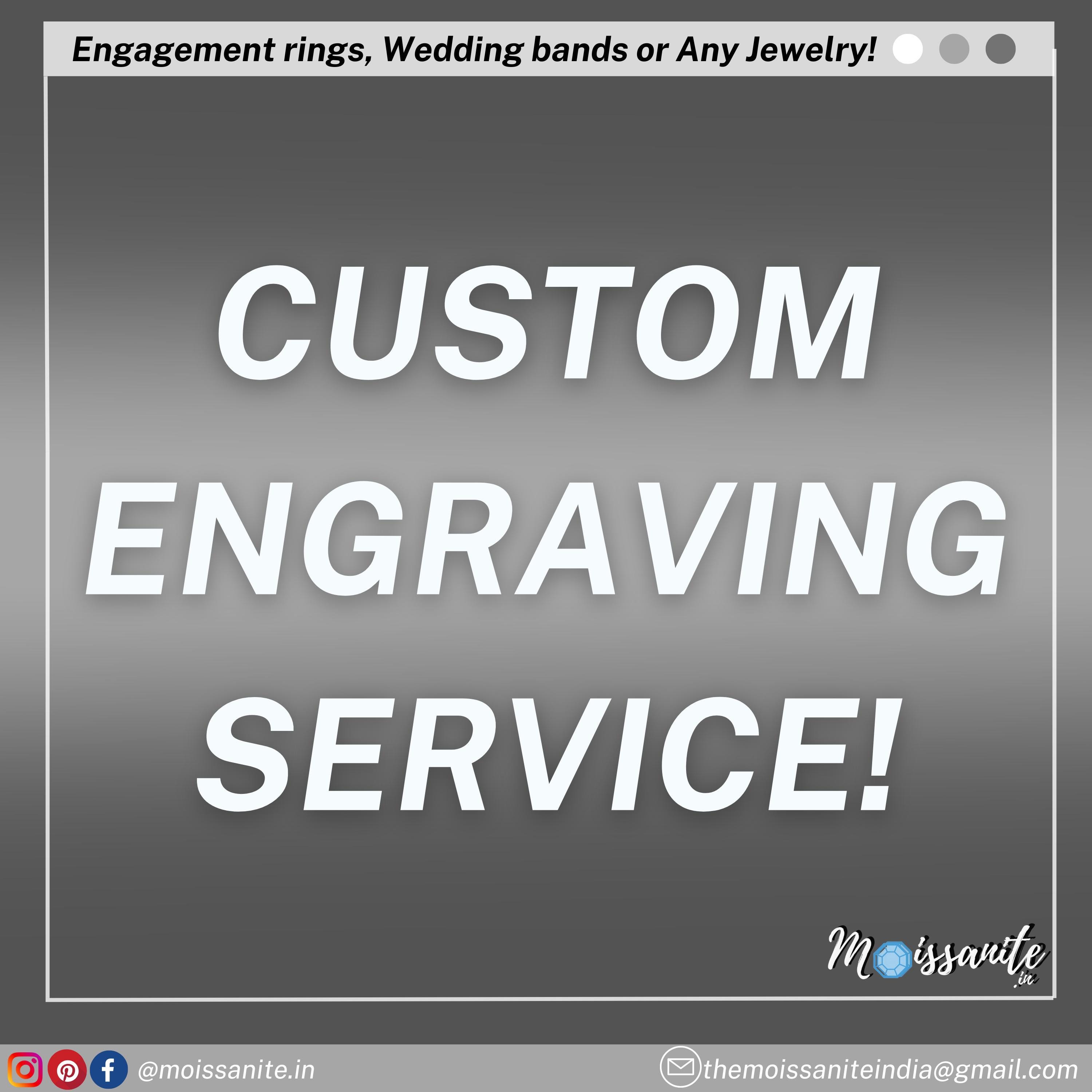 PERSONALIZED ENGRAVING: Customize Your Ring/Band with Bespoke Engraving, Offering Text/Icon Options in a Custom Font