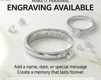 PERSONALIZED ENGRAVING: Customize Your Ring/Band with Bespoke Engraving, Offering Text/Icon Options in a Custom Font
