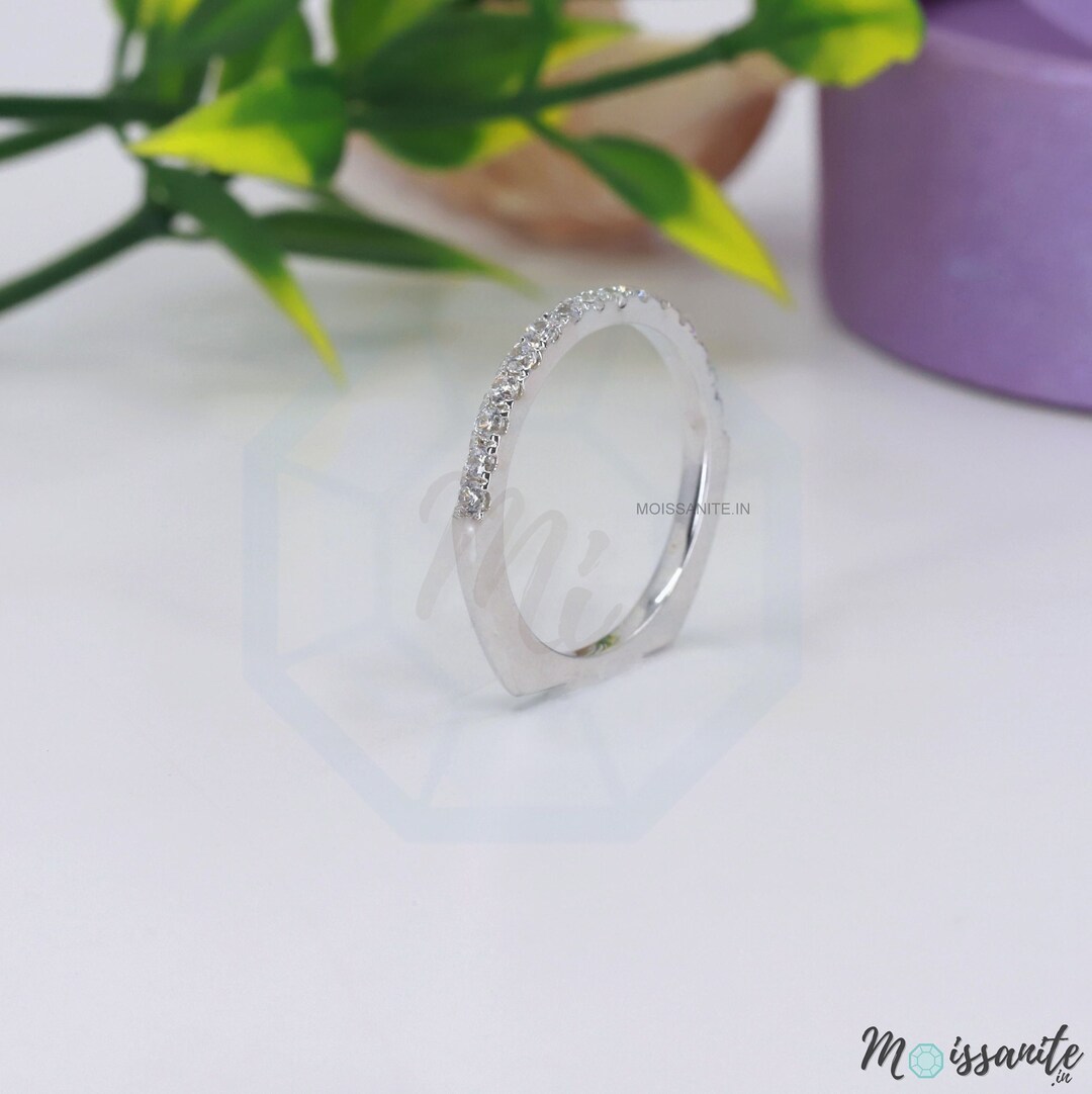 Euro Shank Diamond Wedding Band Round Moissanite Engagement Etsy