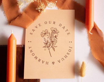 Moderne Boho-huwelijksuitnodiging Semi-aangepaste huwelijksuitnodigingen en Save the Dates