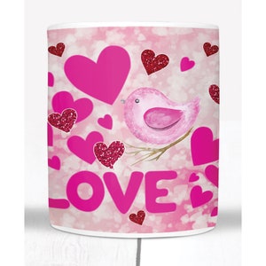 Valentines Love & Hearts – White Glossy Printed Ceramic Mug