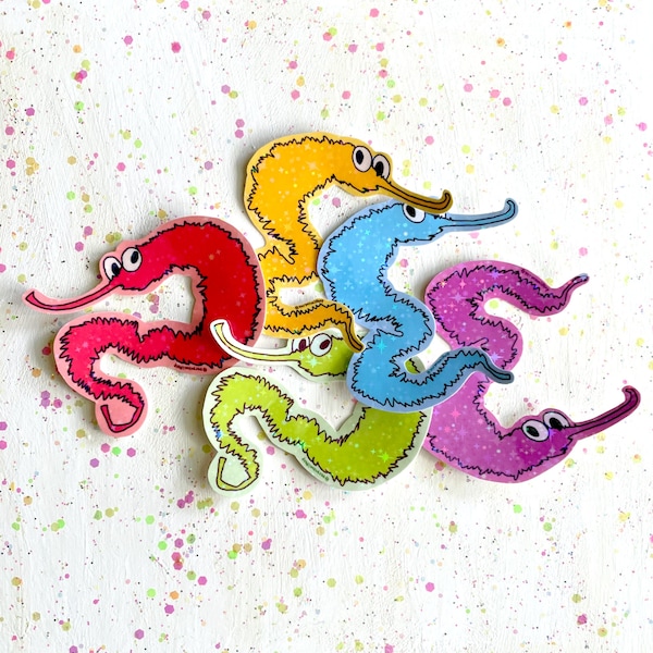 Worm on a String Holographic Vinyl Stickers