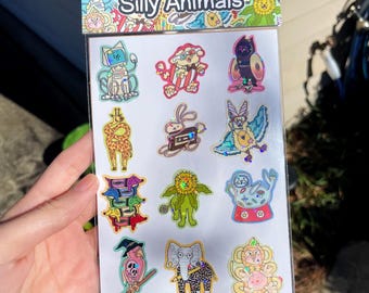 Silly Animals Sticker Pack | Mini Animal Stickers
