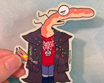 Smiling Friends Shrimp Holographic Sticker