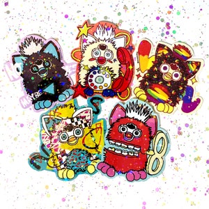 Furby Holographic Vinyl Stickers | Retro Furby Stickers