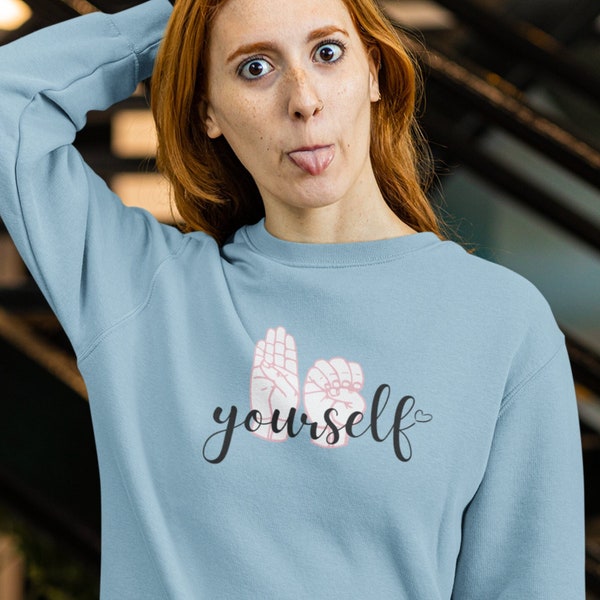 Be Yourself ASL Unisex Heavy Blend Crewneck Sweatshirt