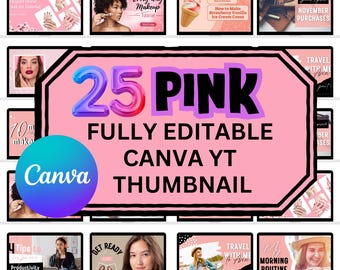 Modèle de miniature YouTube - Modifiable dans Canva - Kit de marque - Vlog quotidien