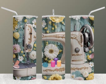 Emballage floral vintage pour gobelet pour machine à coudre (téléchargement numérique)