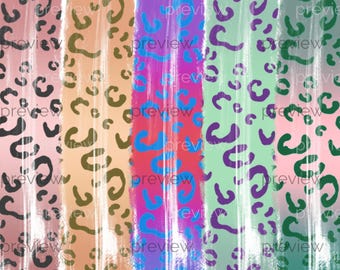 Leopard Print Stripes -  Digital Paper for Gift Wrap and Craft Projects