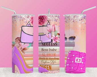 Boss Babe Tumbler Wrap – Glam Fashion Design (Digital Download)