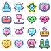 Sprite Sheet, Health and Life Icons, Video Gaming, Kawaii Style ...