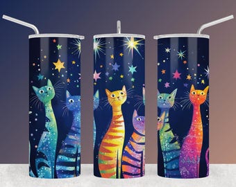 Emballage pour gobelet chats - téléchargement immédiat par sublimation