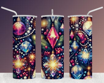 Emballage pour gobelet avec décorations de Noël - Design des Fêtes (téléchargement instantané)
