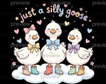 Silly Goose PNG Design - Digital Illustration - Instant Download
