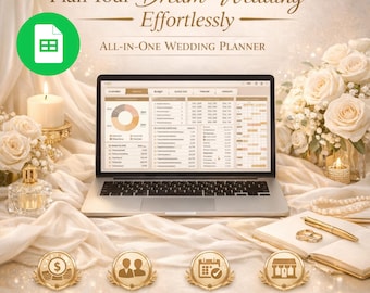 All-in-One Wedding Planner Spreadsheet Google Sheets | Budget Tracker, Guest List, RSVP & Timeline Template