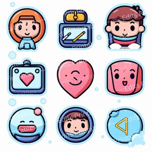 Sprite Sheet, Health and Life Icons, Video Gaming, Kawaii Style ...