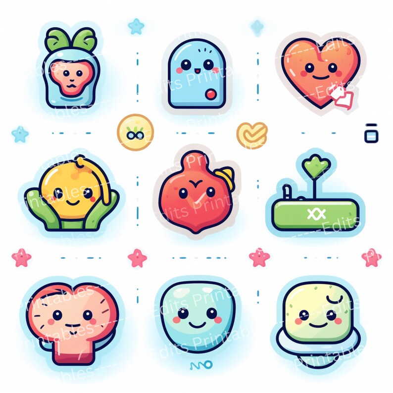 Sprite Sheet, Health and Life Icons, Video Gaming, Kawaii Style ...