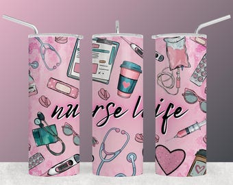 Emballage de gobelet Nurse Life : conception de soins de santé (20 oz, téléchargement numérique)