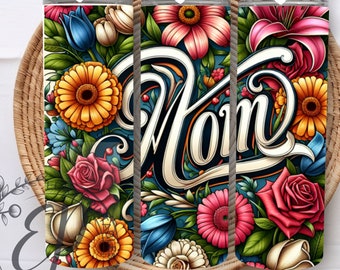 20 oz Skinny Tumbler Mom Sublimation Template Design, Instant Digital Download PNG, Mom Tumbler
