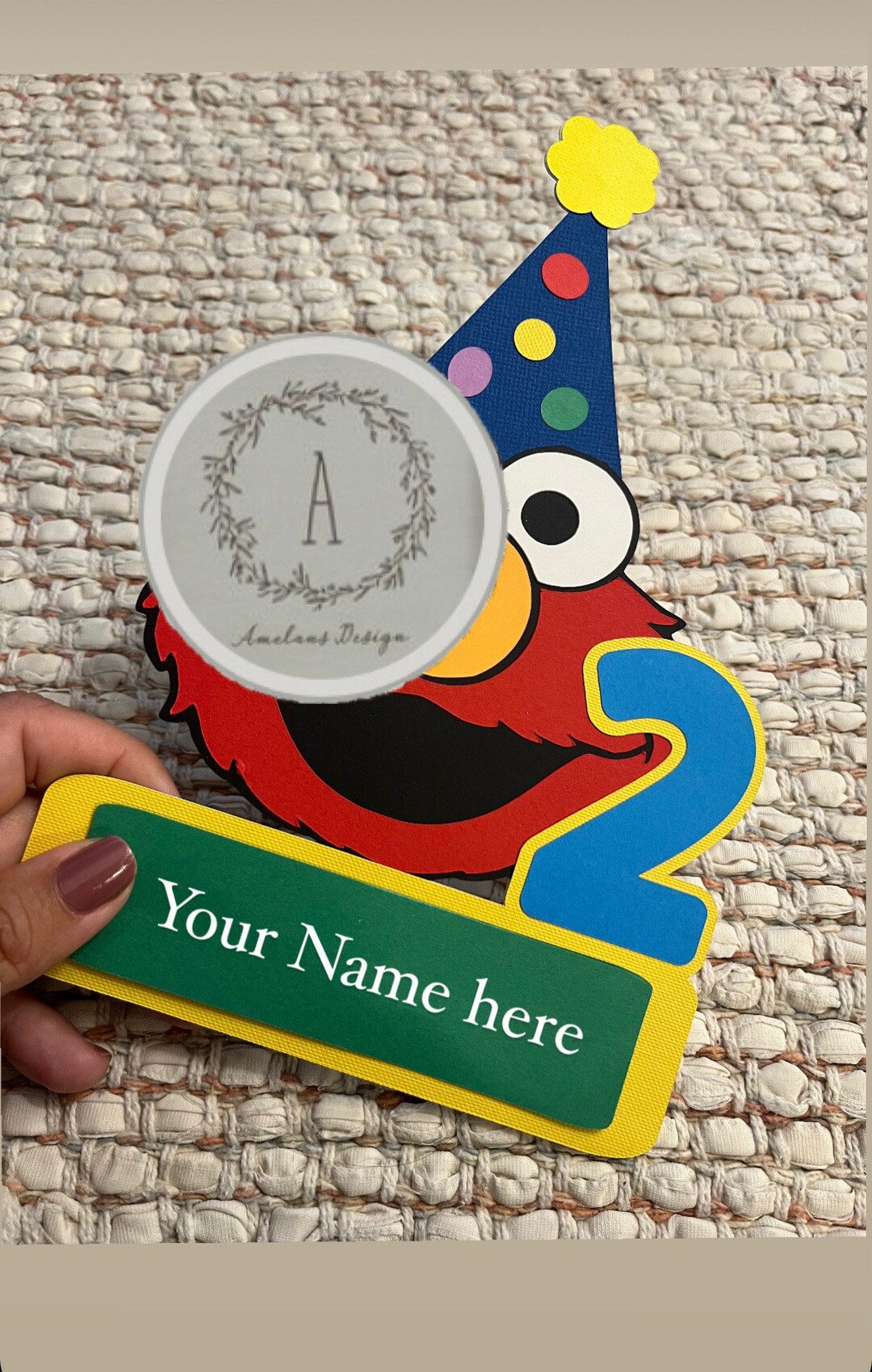 Elmo Cake Topper Elmo Birthday Hat Cake Topper Sesamme Street Cake ...