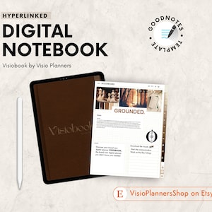 Visiobook - Hyperlinked Digital Notebook for Goodnotes | 12 Sections Notebook