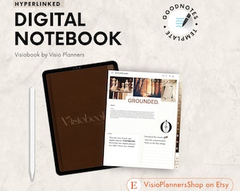 Visiobook - Hyperlinked Digital Notebook for Goodnotes | 12 Sections Notebook