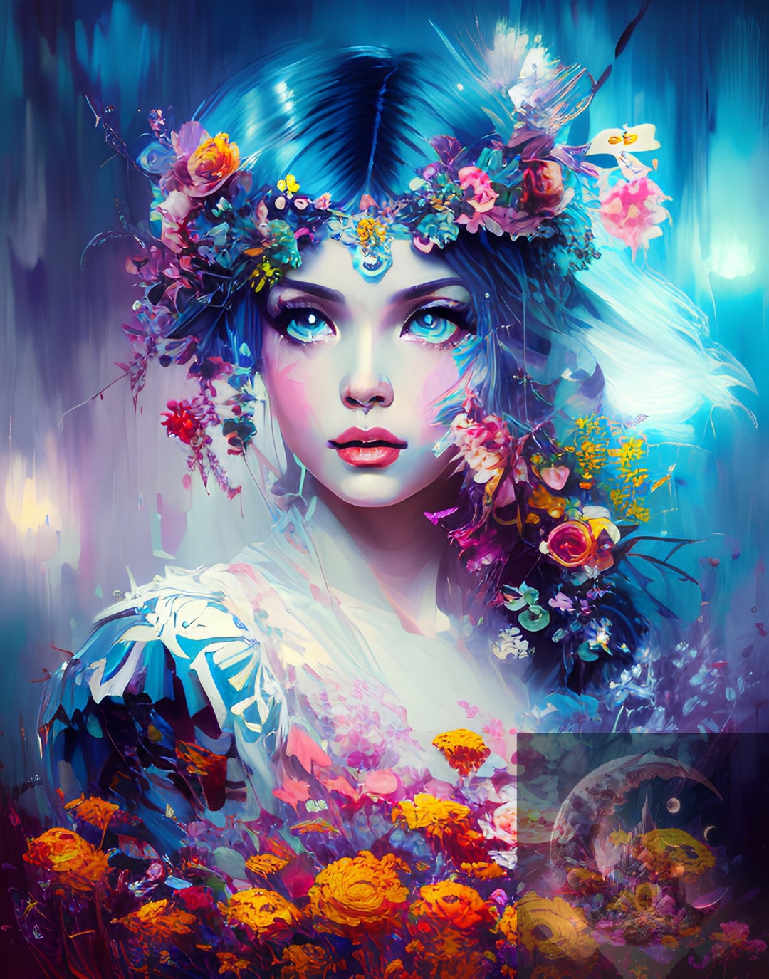 Flower Girl, Home Decor Instant Download, Modern Printable Digital Art