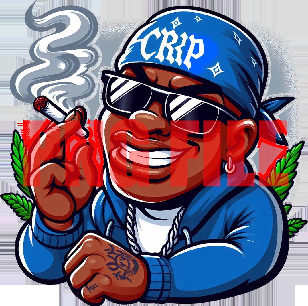 Crip Boondocks Style Cartoon, Rapper,ski Mask, Hip Hop, Gangster, PNG