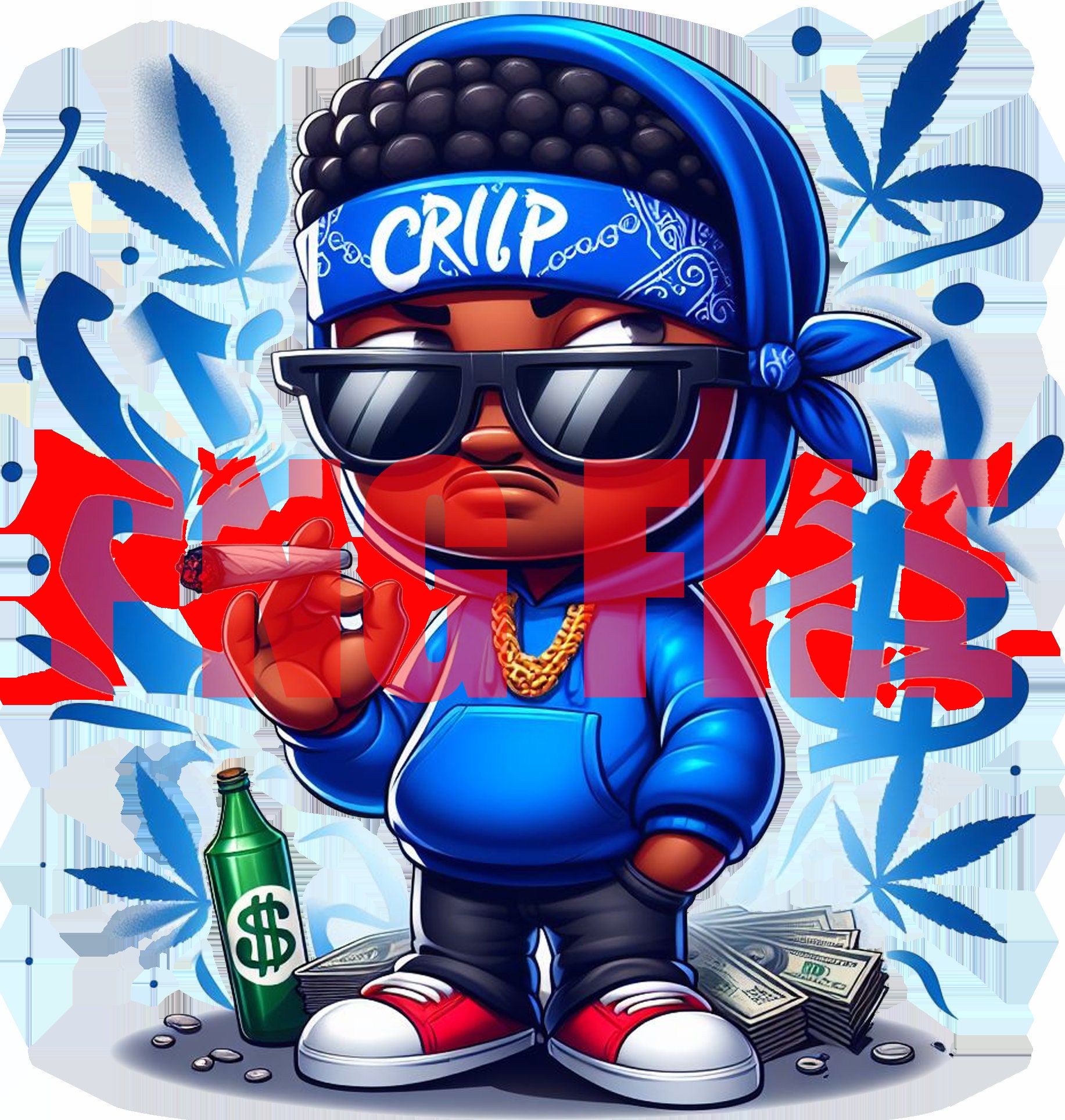 Crip Boondocks Style Cartoon, Rapper,ski Mask, Hip Hop, Gangster, PNG ...