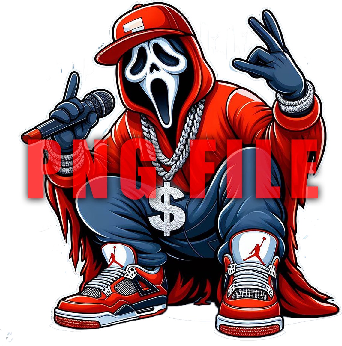 Ghost Face Gangster Character Dollar Sign, Rapper, , Hip Hop, Gangster ...