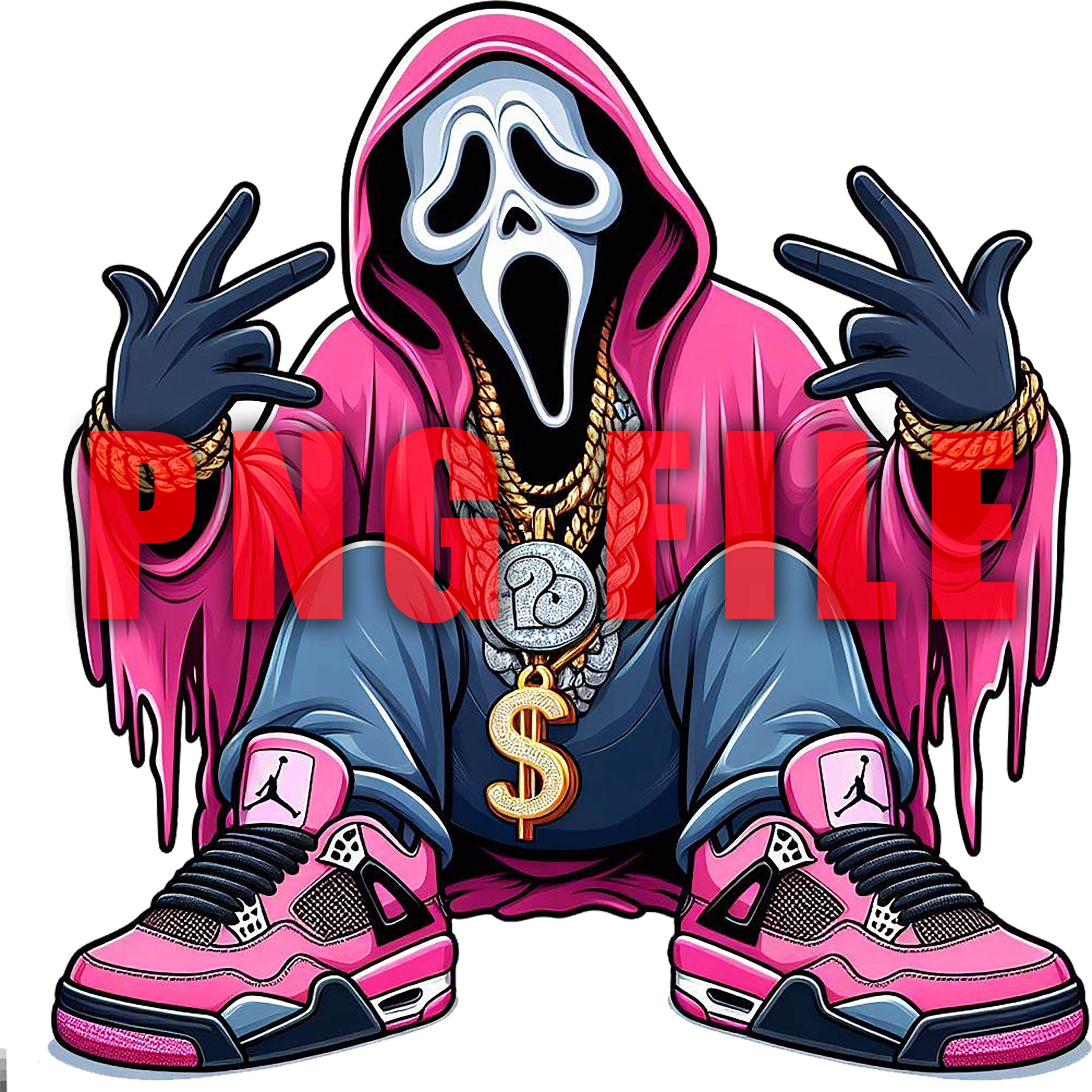 Ghost Face Gangster Character Dollar Sign, Rapper, , Hip Hop, Gangster ...