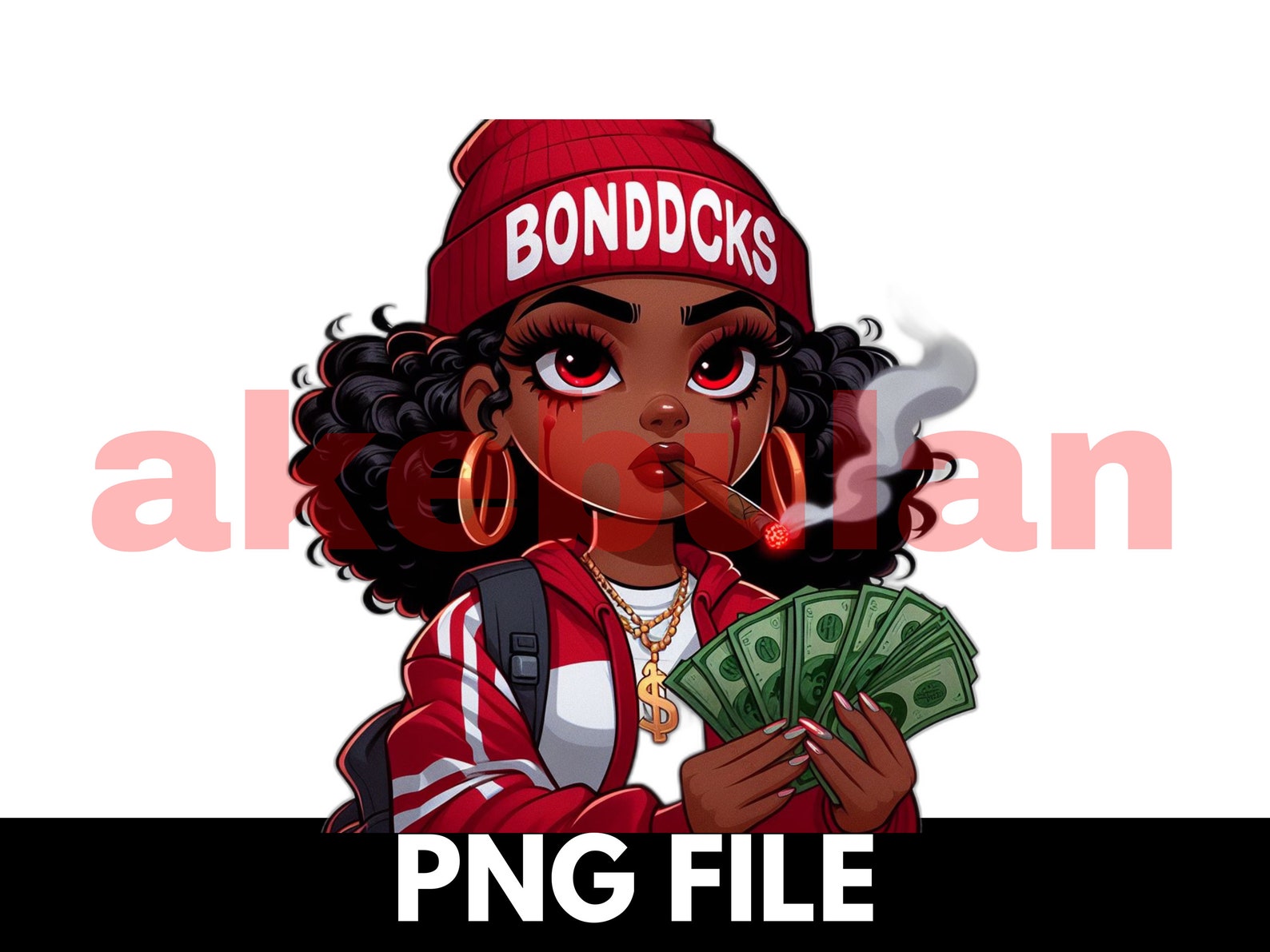 Female Boondocks Style Cartoon, Rapper,ski Mask, Gangster, PNG, Cricut ...