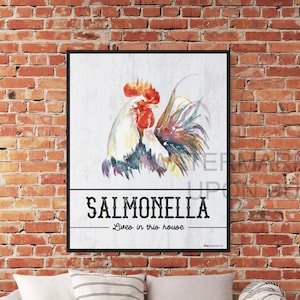 Funny Vegan Image - Salmonella - Microbiology - (re-sizable) 25&quot;x 31&quot;  DIGITAL DOWNLOAD Parody Sarcastic High Resolution Image