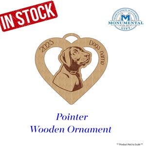 Pointer Personalized Wooden Ornament, Pointer Christmas ornament, Pointer personalized gift, Pointer Lover gift, Pointer ornament, Pointer