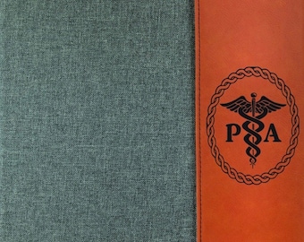 Personalized PA Leatherette Portfolio, Physician Assistant Gift