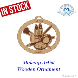 Makeup Artist Personalized Wooden Ornament, Makeup Artist Christmas ornament, Makeup Artist personalized gift, Makeup Artist ornament