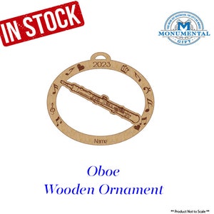 Oboe, Oboe Wooden Ornament, Oboe Christmas Gift, Oboe Player Gift, Oboe Ornament, Oboe Band Gift