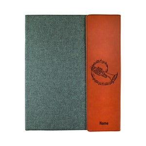Personalized Cornet Player Leatherette Portfolio, Custom Notebook