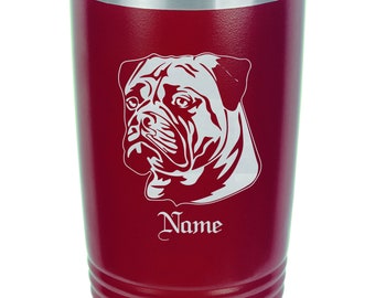Personalized Mastiff Tumbler, Engraved Stainless Steel Travel Mug