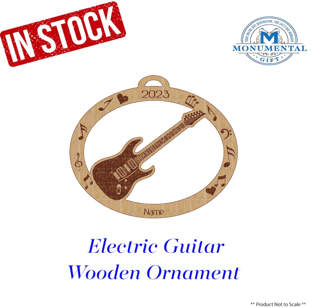 Electric Guitar Wooden Ornament, Electric Guitar Gift, Electric Guitar
