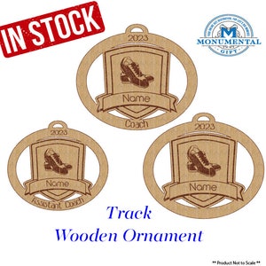 Track Personalized Wooden Ornament, Track Christmas ornament, Track personalized gift, Track Coach/Assist Coach