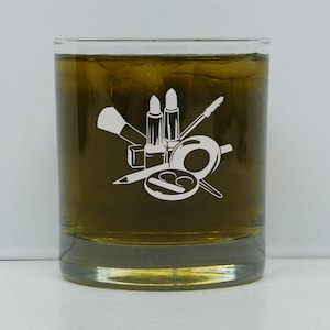 Makeup Artist Rock&#39;s Glass, Makeup Artist on the Rock&#39;s, Makeup Artist Whiskey Glass, Makeup Artist Birthday gift, Makeup Artist work gift
