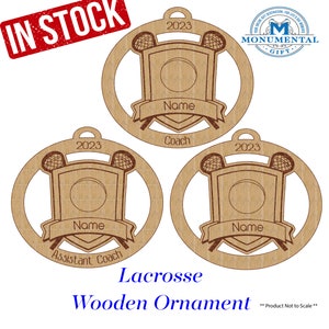 Lacrosse Personalized Wooden Ornament, Lacrosse Christmas ornament, Lacrosse personalized gift, Lacrosse Coach/Assist Coach